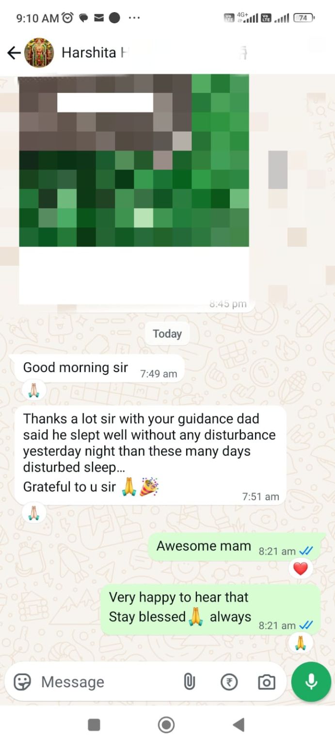 Client message — Long-disturbed sleep, settled after one directional correction.