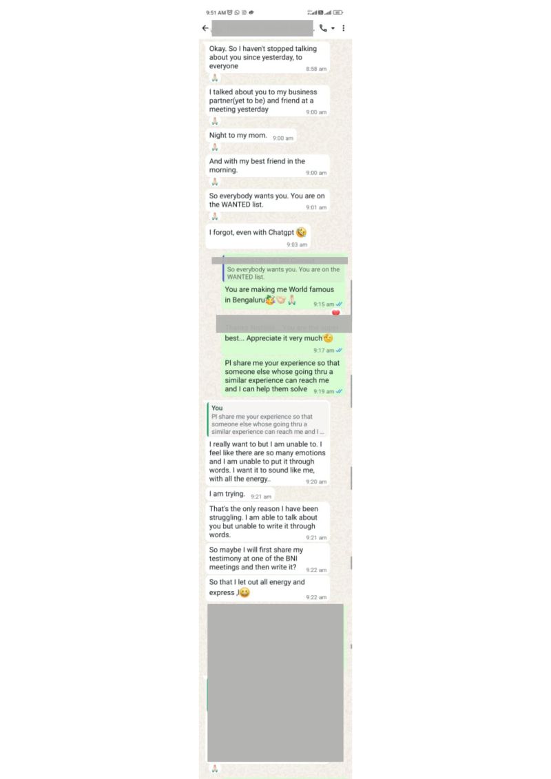 Client message — Lost job, clarity and health — all turning within weeks.